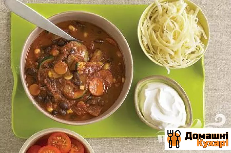 Печеня з квасолі, кукурудзи і помідорів