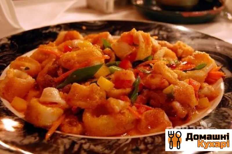 Кальмари з овочами